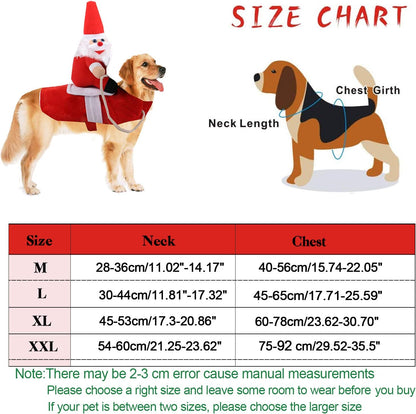 Funny Christmas Dog Costume Santa Claus Costume Riding on Dog (Large)